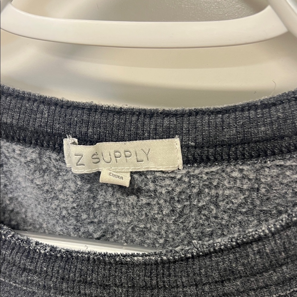 Z Supply Women's Cropped Lightweight Sweatshirt, Gray, XS - Picture 2 of 9